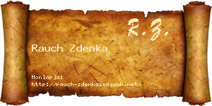 Rauch Zdenka névjegykártya